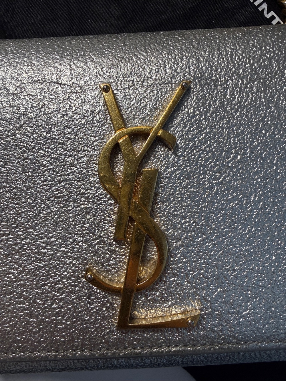 Saint Laurent Silver Metallic Minaudiere with Gold Hardware - Picture 6 of 11